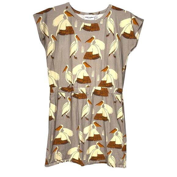 Mini‎ Rodini Girl's Short Sleeve Cotton Blend Pelicans Dress Size 140/146 US 14 - Picture 1 of 5